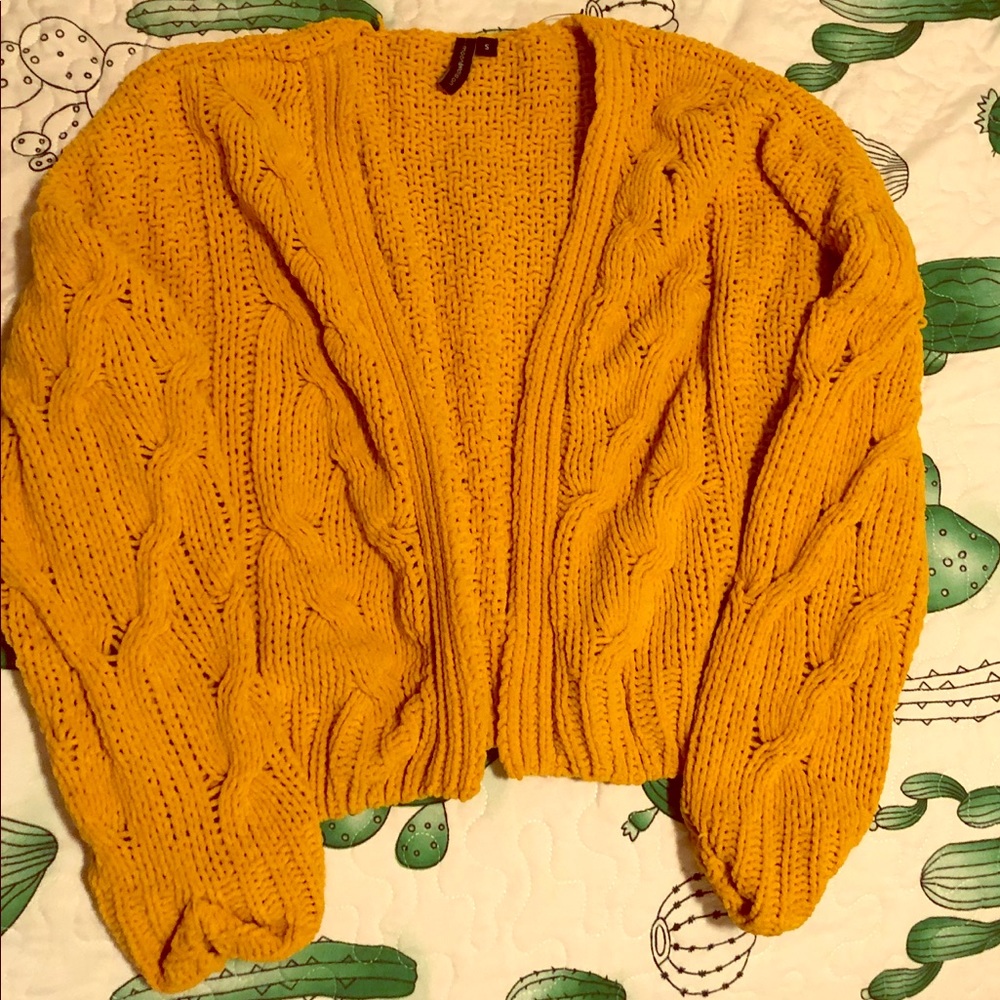 Mustard short cardigan
